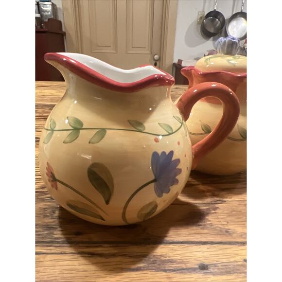 Pfaltzgraff Napoli 4-Piece Lidded Sugar & Creamer Set With Spoon EXCELLENT! WOW! - Picture 3 of 9